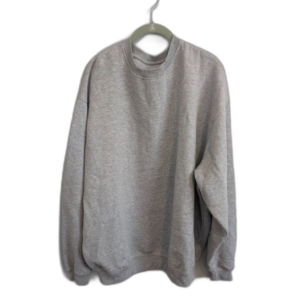 boohooMAN Grey Oversized Crew Neck Sweatshirt Size XL